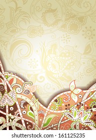 Abstract Floral Frame Background