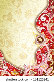 Abstract Floral Frame Background