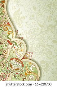 Abstract Floral Frame Background