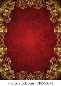 Abstract Floral Frame Background