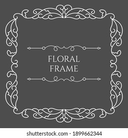 Abstract floral frame background vector. - Vector.