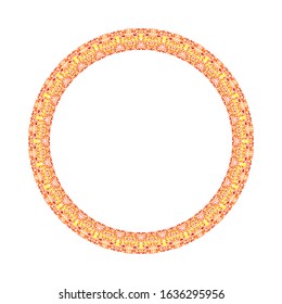 Abstract floral frame - circular round vector element from curved shapes