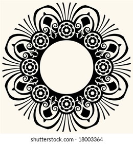 abstract floral frame decoration
