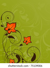 Abstract floral frame for design.