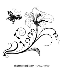 Abstract floral frame for design. Vector illustration
