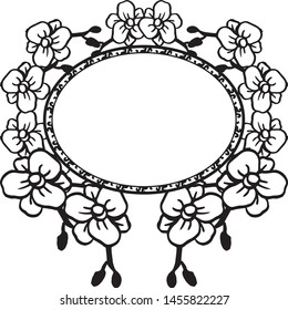 Abstract floral frame, design vintage and unique, decorative of cards. Vector