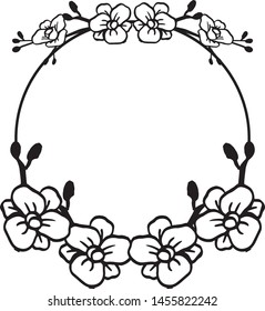 Abstract floral frame, design vintage and unique, decorative of cards. Vector