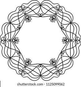 Abstract floral frame in doodle style. Decorative design element. Vector illustration.