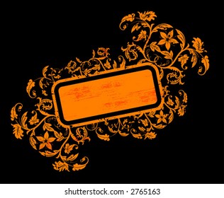 Abstract floral frame, element for design, vector illustration