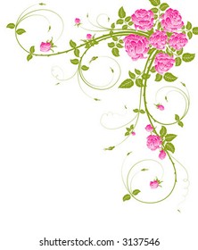 Abstract floral frame, element for design, vector illustration