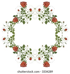 Abstract floral frame, element for design, vector illustration