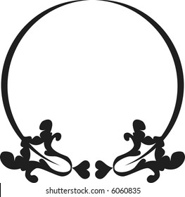 Abstract floral frame element. No Gradients.