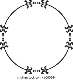 Abstract floral frame element. No Gradients.