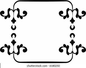 Abstract floral frame element. No Gradients.
