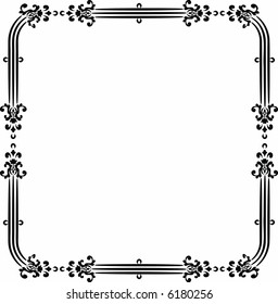 Abstract floral frame element. No Gradients.