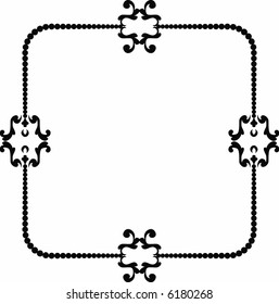 Abstract floral frame element. No Gradients.