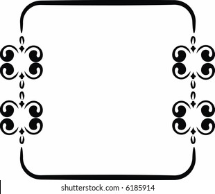 Abstract floral frame element. No Gradients.