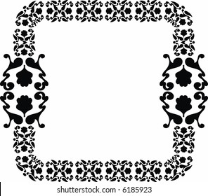 Abstract floral frame element. No Gradients.