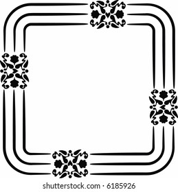Abstract floral frame element. No Gradients.