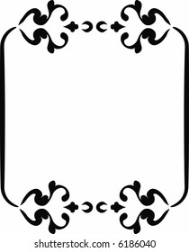 Abstract floral frame element. No Gradients.