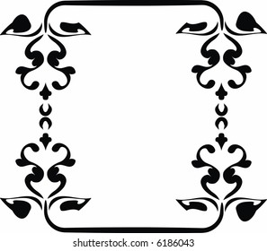 Abstract floral frame element. No Gradients.