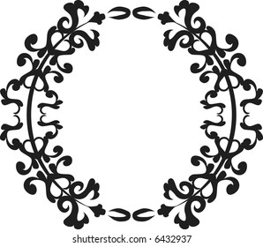 Abstract floral frame element. No Gradients.