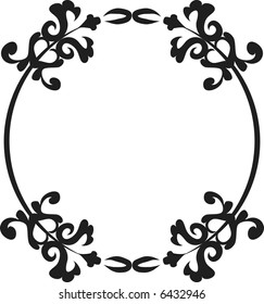 Abstract floral frame element. No Gradients.