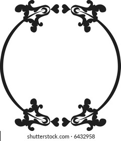 Abstract floral frame element. No Gradients.