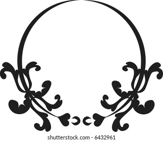 Abstract floral frame element. No Gradients.