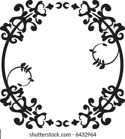 Abstract floral frame element. No Gradients.