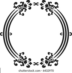 Abstract floral frame element. No Gradients.