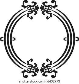 Abstract floral frame element. No Gradients.