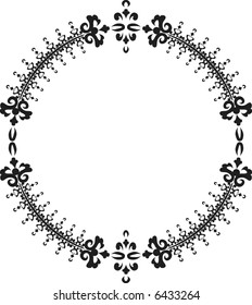 Abstract floral frame element. No Gradients.