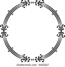 Abstract floral frame element. No Gradients.