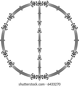 Abstract floral frame element. No Gradients.