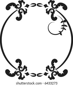 Abstract floral frame element. No Gradients.