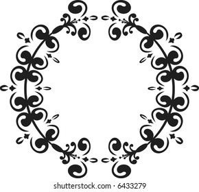 Abstract floral frame element. No Gradients.