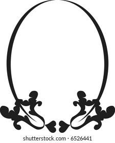 Abstract floral frame element. No Gradients, one color.