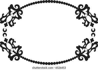 Abstract floral frame element. No Gradients, one color.