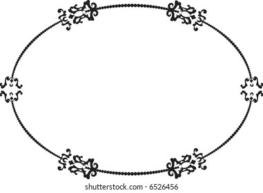 Abstract floral frame element. No Gradients, one color.