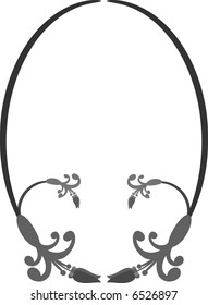 Abstract floral frame element. No Gradients, one color.