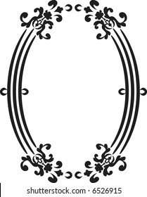 Abstract floral frame element. No Gradients, one color.