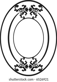 Abstract floral frame element. No Gradients, one color.