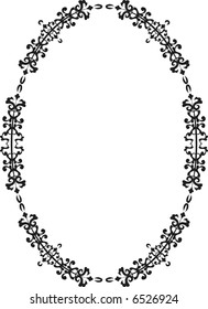 Abstract floral frame element. No Gradients, one color.