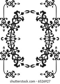 Abstract floral frame element. No Gradients, one color.