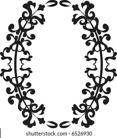 Abstract floral frame element. No Gradients, one color.