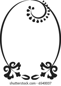 Abstract floral frame element. No Gradients, one color.