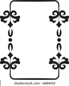 Abstract floral frame element. No Gradients, one color.