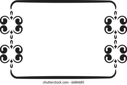 Abstract floral frame element. No Gradients, one color.