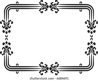 Abstract floral frame element. No Gradients, one color.